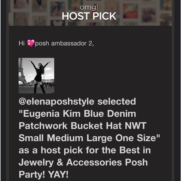 Eugenia Kim Blue Denim Patchwork Bucket Hat NWT Small Medium Large One Size main image 4